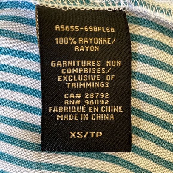 Renuar Striped Button Down Shirt XS - Picture 5 of 9